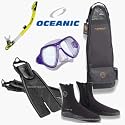 Oceanic Split Fin Deal w/Mask, Fins, Snorkel, Boots, Bag ( C: Clear Mask (05.5420.10) S: Men 9/Women 10 (AKBT338) )