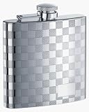 Visol 6 oz Checkered Design Stainless Steel Flask