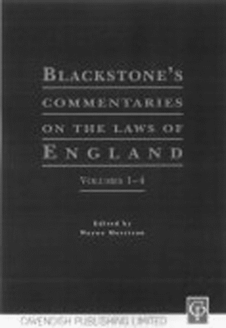 Blackstone's Commentaries on the Laws of England: v. 1-4