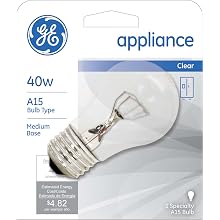 GE Lighting 15206 40-Watt Appliance Light A15 1CD Light Bulb