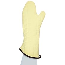 San Jamar KM17 Kevlar Fire Retardant Temperature Protection Oven Mitt, 17" Length, Gold