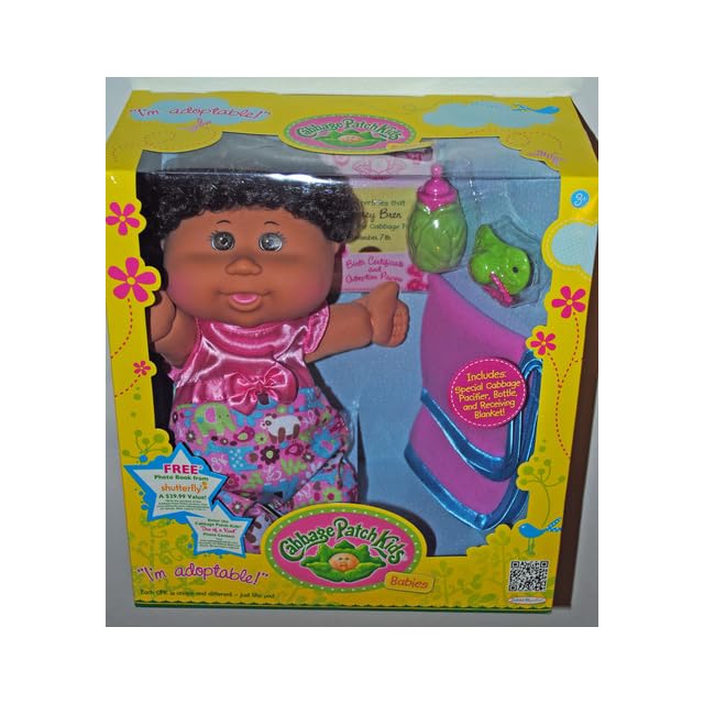 Cabbage Patch Kids Babies Brown Skin Girl With Black Curly Hair