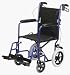 Karman Healthcare LT-1000HB-BL 19 inch Seat Width. Alumi.- with Hand Brake- Folding Backrest- 12 inch Rear Polyurethane Tires- Frame Color- Blue