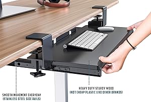 Clamp On Keyboard Tray Office Under Desk Ergonomic Desks Wood