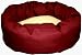Extra Large 52 Bagel Donut Dog Pet Bed - Burgundy Sherpa