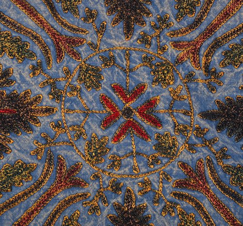 Imagen 3 de Cojín de algodón indio cubre con tamaño de bordado de trabajo de 16 x 16 pulgadas Juego de 2 piezas