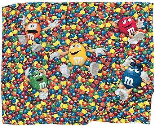 M&amp;M's Character Spokescandies Fleece Throw - Chocolate Candy Blanket Decor