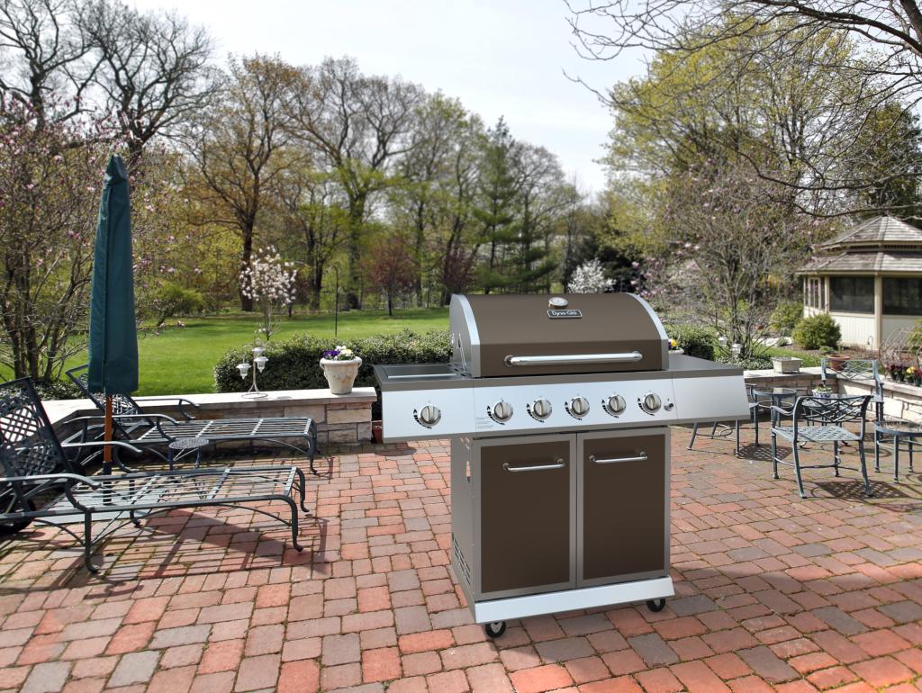 DynaGlo DGE Series Propane Grill, 5 Burner, Bronze