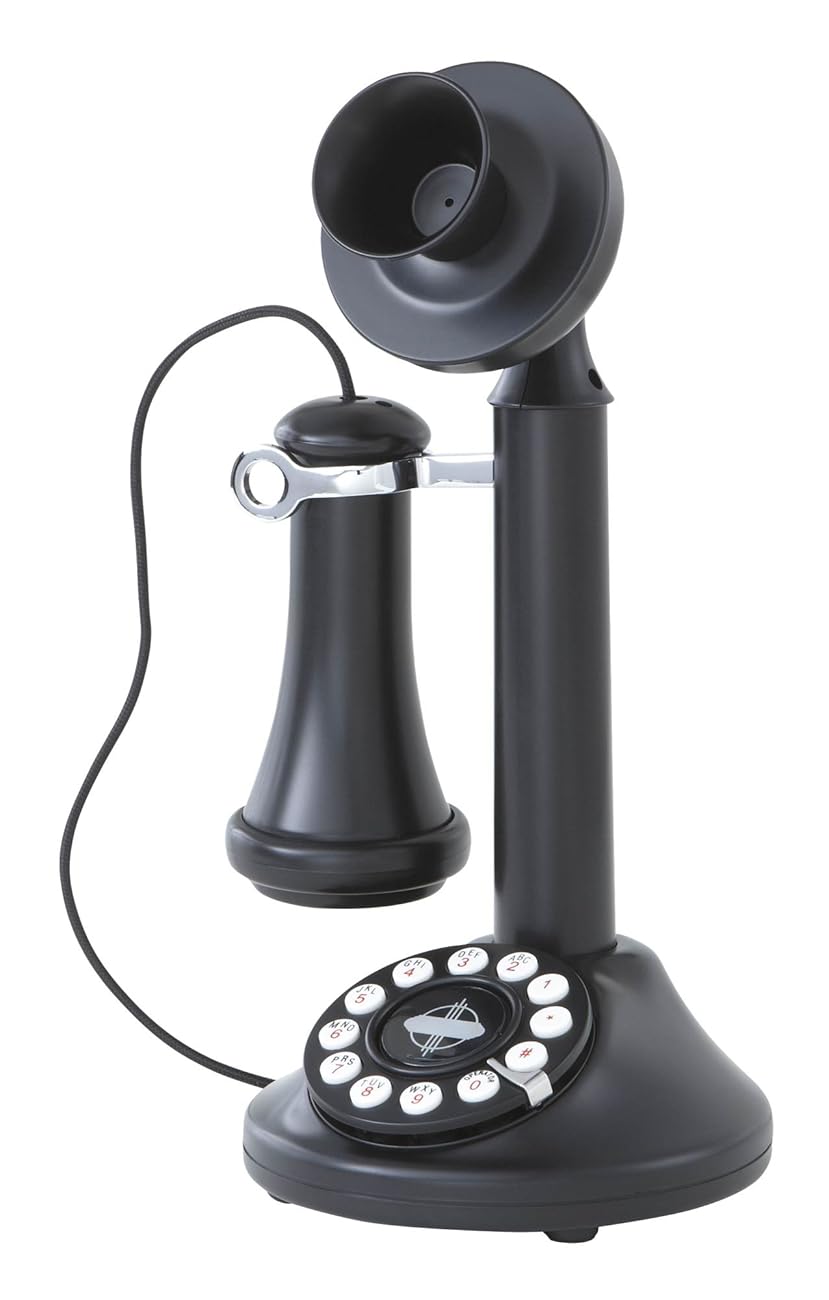 Crosley CR64BK Candlestick Phone with Push Button Technology, Black