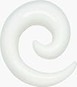 Ear Spiral - White Heat Acrylic Ear Claw - Super Smooth - Hand Polished Spiral.