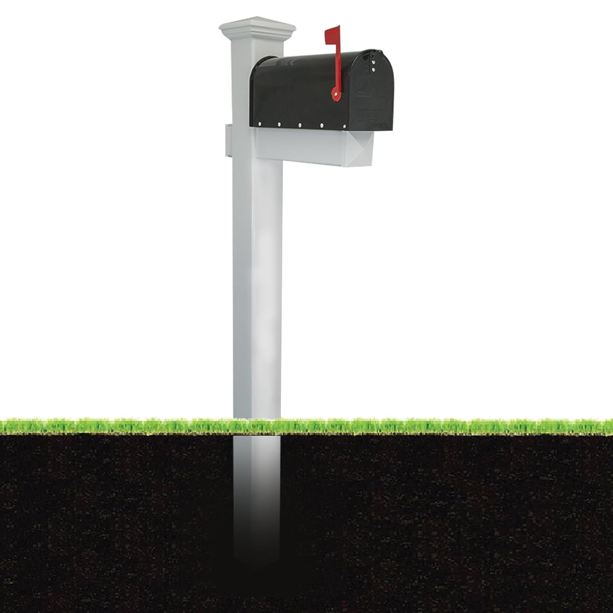 Houseables Mailbox Post Kit System, Mail Box Included, Combo White