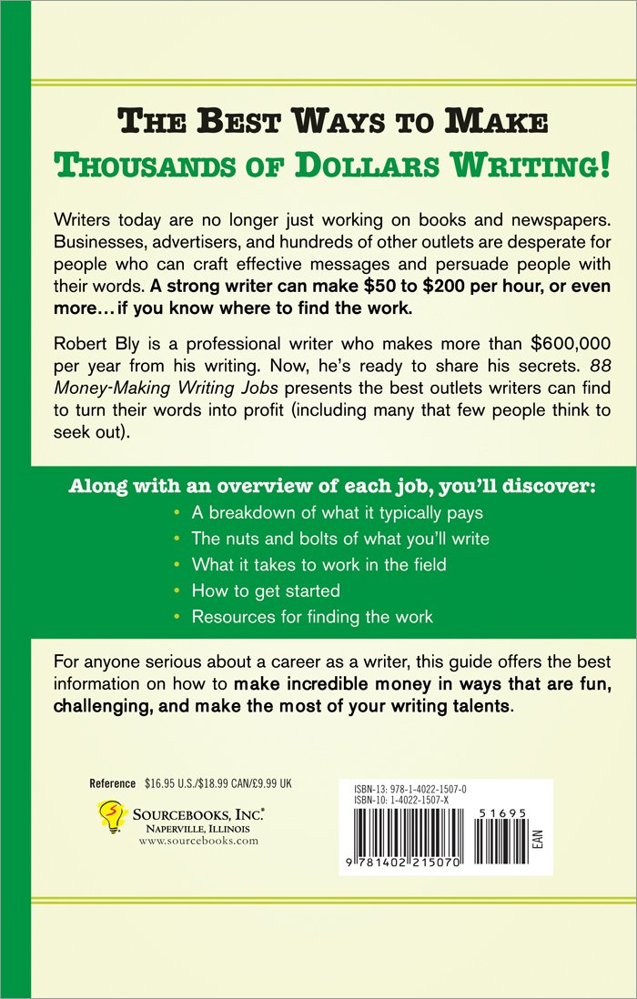 88 Money-Making Writing Jobs: Robert Bly: 0760789222443: Amazon ...