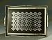 Intrada FIR7883 Rectangle Florentine Tray - Silver & Black Leather 13 Inch W X 18 Inch L