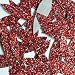 Red Fireworks Glitter Fabric Super Sparkle Hand Cut Leaves No Hole Sew On Glue On 20mm - 50mm