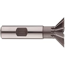 Niagara Cutter DT456 Single Angle Shank Type Dovetail Cutter, High Speed Steel, Uncoated (Bright), Weldon Shank, 45 Degree Angle, 1-3/8" Cutter Diameter, 10 Tooth, 3/8" Face Width, 2-7/8" Overall Length