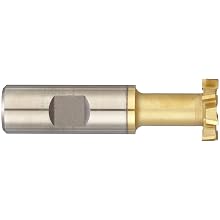 Niagara Cutter TS109 T-Slot Shank Type Cutter, High Speed Steel, TiN Coated, Weldon Shank, 10 Helix Angle, 1" Cutter Diameter, 8 Tooth, 1/2" Width