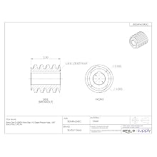 Boston Gear D1438KRH Worm Gear, 14.5 Degree Pressure Angle, 1.000" Bore, 6 Pitch, 2. PD, RH