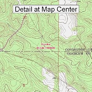 Buy USGS Topographic Quadrangle Map - Brooks, Alabama (Folded Waterproof)