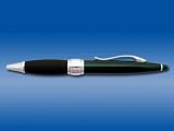 University of Michigan - Brass Ball Point Pen - Laser Engraved (green/silver)