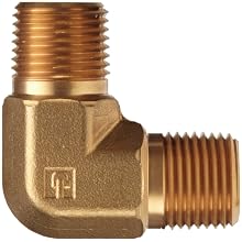 Parker Brass Pipe Fitting, 90 Degree Elbow, NPT Male X NPT Male