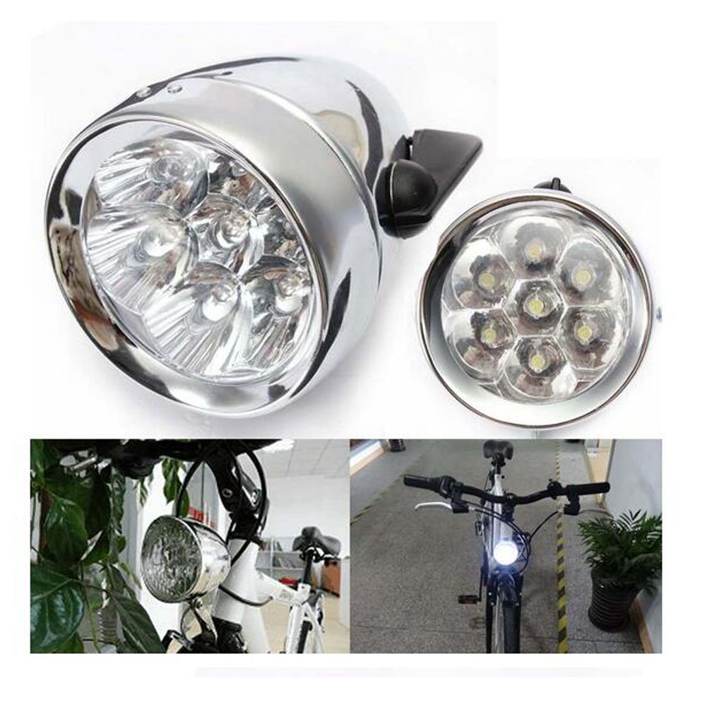 Zimo®Vintage Retro Bicycle Bike Front Light Lamp 7 LED Fixie Headlight