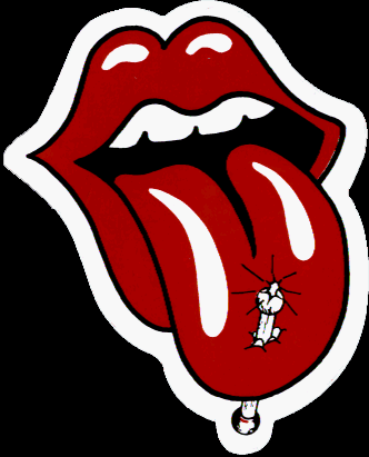 Rolling Stones - Tongue Logo with Piercing Pierced Tongue Barbell - Sticker / Decal
