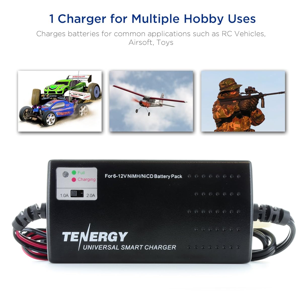 Tenergy 6V12V Universal Battery Pack Charger for NiMH NiCd RC Car