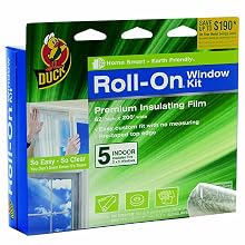 Duck Brand 281068 Roll-On Indoor 5-Window Premium Insulating Film Kit, 62-by-200-Inch