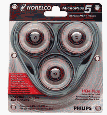 Childrens Toyshop  Health & Personal Care : NORELCO Micro-Double Action Replacement Heads HQ4PLUS