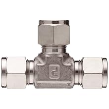 Parker A-Lok 2ET2-316 316 Stainless Steel Compression Tube Fitting, Tee, 1/8" Tube OD