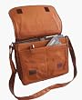 Computer Front Flap Leather Messenger Bag