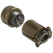 Amphenol Industrial MS3106E18-11P Circular Connector Pin, Environmental Resisting, Threaded Coupling, Solder Termination, Straight Plug, 18-11 Insert Arrangement, 18 Shell Size, 5 Contacts