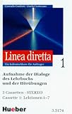 Linea diretta 1: Linea diretta, 2 Cassetten zum Lehrbuch: Ein Italienischkurs f�r Anf�nger. Aufnahme der Dialoge des Lehrbuch und der H�r�bungen. Gesamtlaufzeit 85 Minuten
