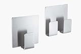 Zack 40135 APPESO DOUBLE towel hook. self- adhesive Stainless Steel