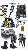 Genesis Recon Cold Water Dive Ensemble Mask,Wetsuit,Bag Plus