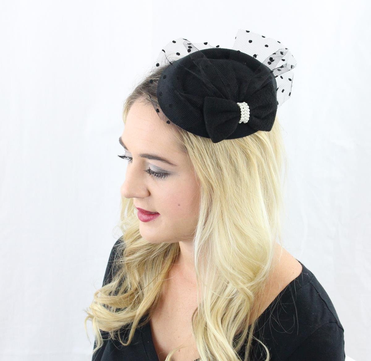 The Kate Pillbox Fascinator Hat with Hair Clip for Women