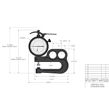 Starrett 1015A Inch Reading Portable Dial Indicator 1015A-431J Thickness Gauge Without Case, 0.0005" Graduation, 1/2" Range, 0-50 Dial Reading