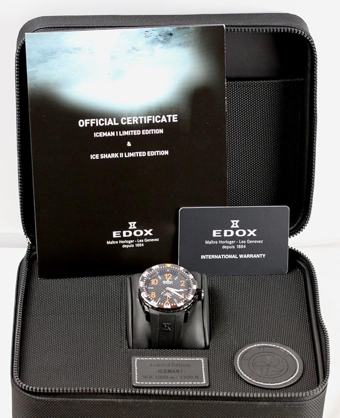 Amazon.com: LIMITED EDITION Edox Class-1 Iceman Automatic Black ...