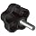 DimcoGray Black Thermoplastic 5 Lobe Fluted Soft Feel Knob Female, Brass Insert: 3/8-16" Thread x 1-1/2" Depth, 2-3/8" Diameter x 1-5/8" Height x 3/4" Hub Dia x 11/16" Hub Length (Pack of 5)