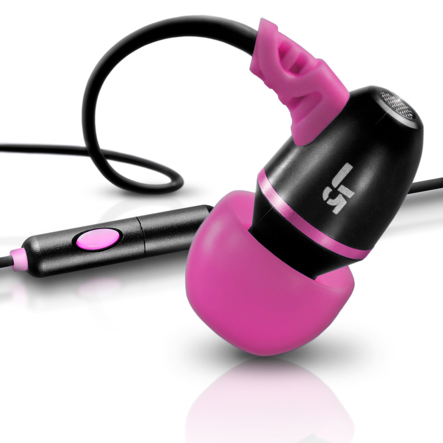 JLAB JBuds J5M Metal Earbuds Style Headphones with Mic – Passionfruit Pink/Black $14.50
