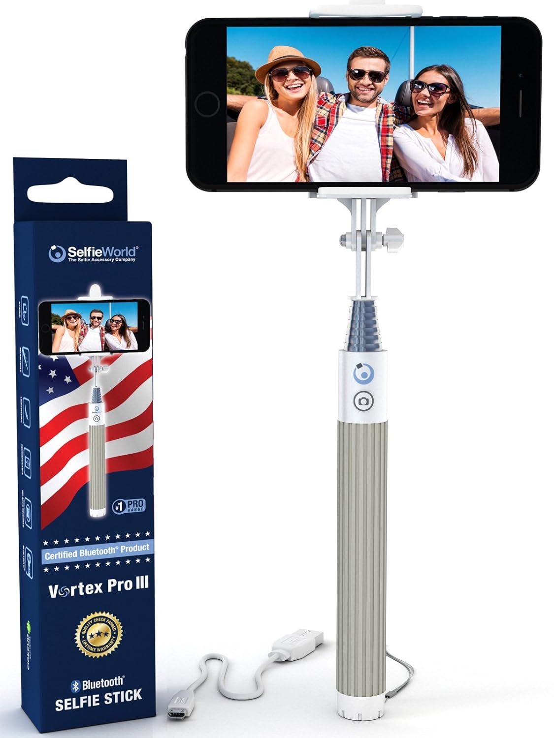 Selfie stick bluetooth Made With USA Technology