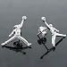 Iced Out Silver Cubic Zirconia CZ Michael Jordan Stud Earrings