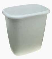 Vanity Waste Basket, White 15 Qt