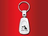 Border Collie - Teardrop Keychain - Laser engraved
