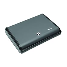 MMF Industries Steelmaster Slim Security Case with Keyed Lock, 2.38 x 8.5 x 8.5 Inches, Charcoal Grey (2217004G2)
