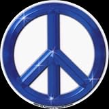 Blue Peace Sign on Clear Background - 4 3/4