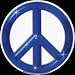 Blue Peace Sign on Clear Background - 4 3/4 - Sticker / Decal