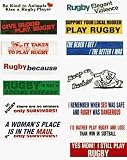 RUGBY SLOGAN BUMPER STICKERS