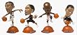1999 Mattel NBA Jams Two-On-Two Action 4-Figure Pack - Michael Jordan & Allen Iverson vs Jason Kidd & Damon Stoudamire
