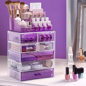 Sorbus Cosmetic Makeup And Jewelry Storage Case Display Spacious